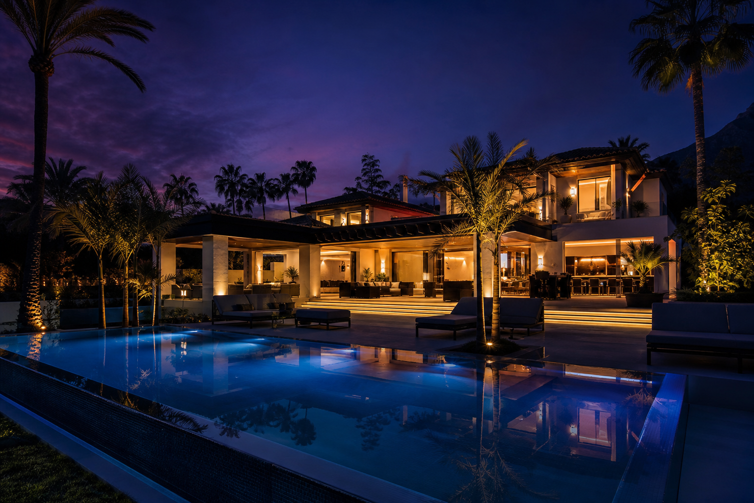 Night villa — luxury lifestyle management by Blackline in Marbella and the Mediterranean