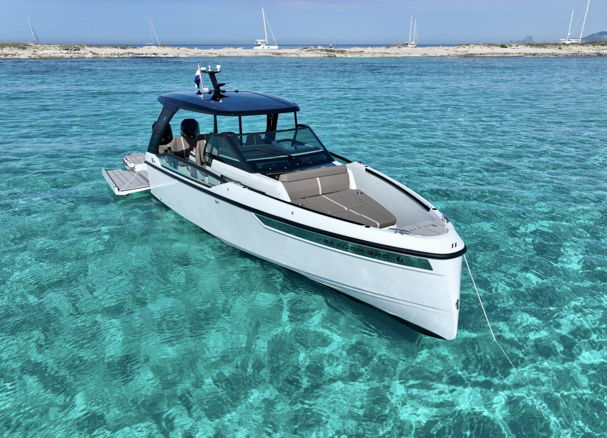 Modern Minimalist Look Saxdor 320 — yacht management Marbella, Ibiza and Monaco